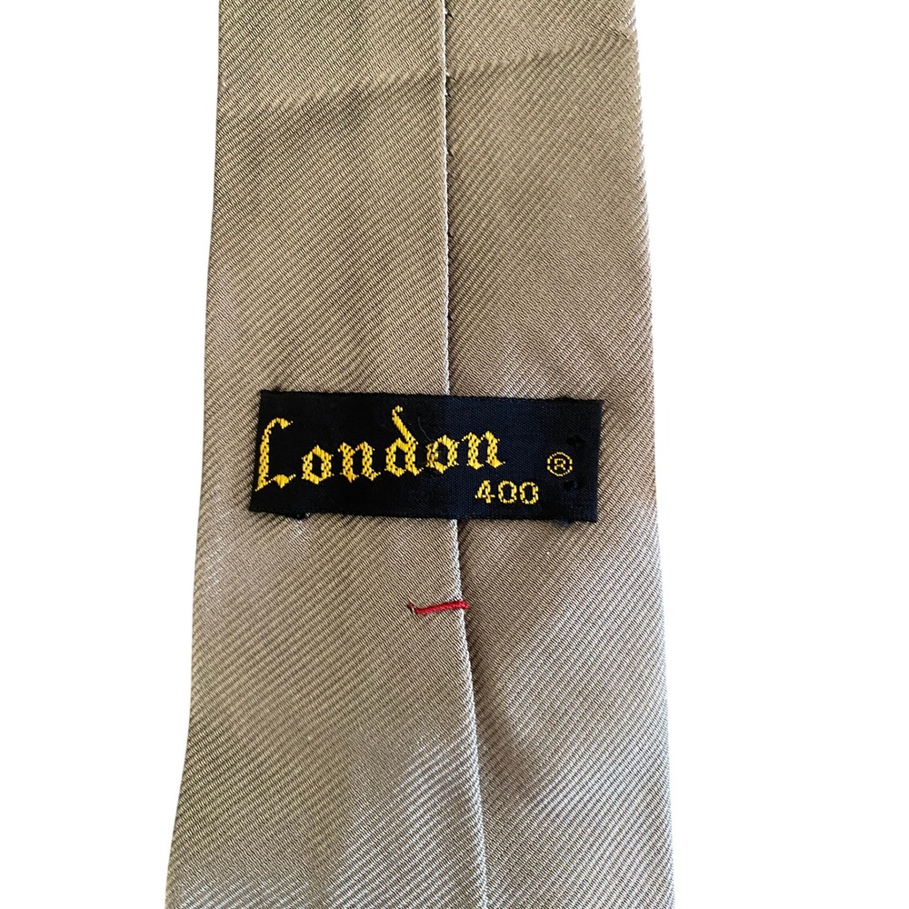 Vintage London 400 The Hecht‎ Co DC Silk Tie Champagne Gold Ribbed Texture 2617